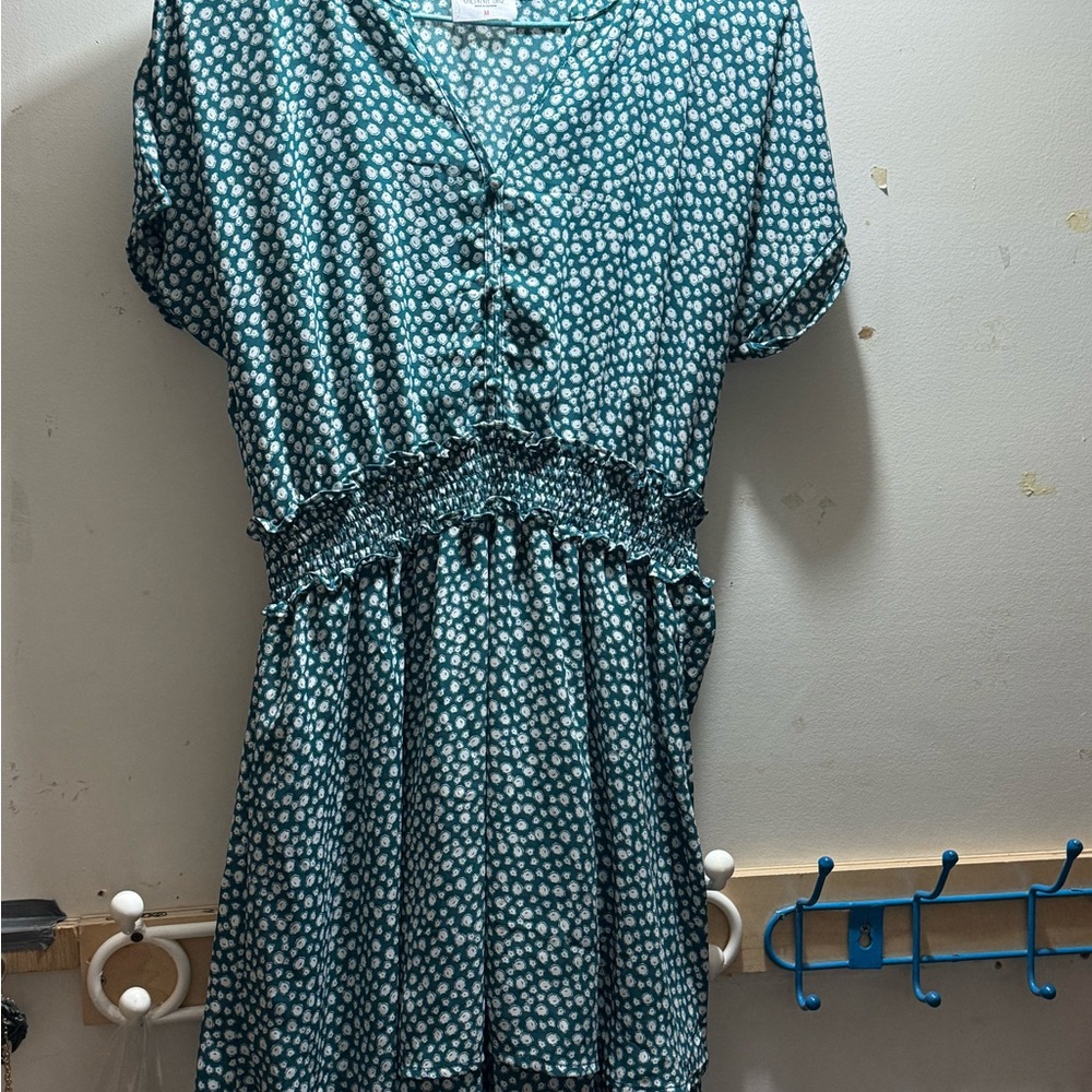 Teal Floral Dress